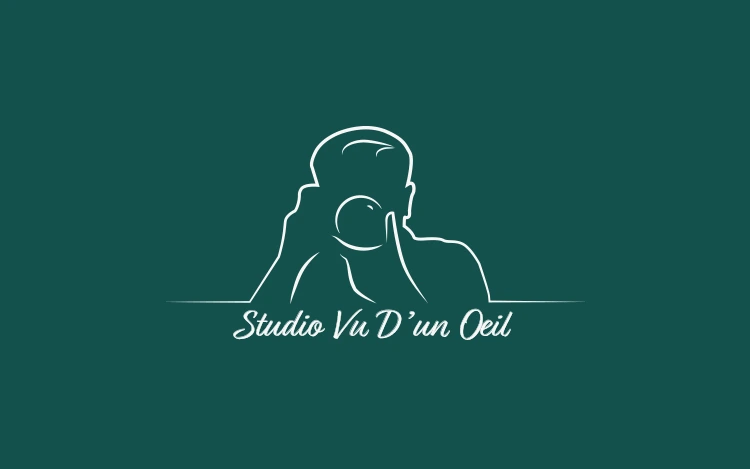 monochromatic white version of the logo on dark blue-green background