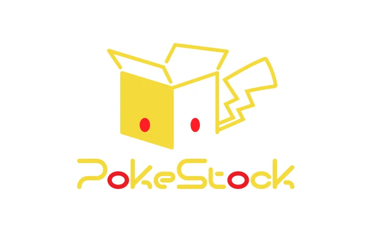 pokestock secondary logo with icon stacked over word-symbol