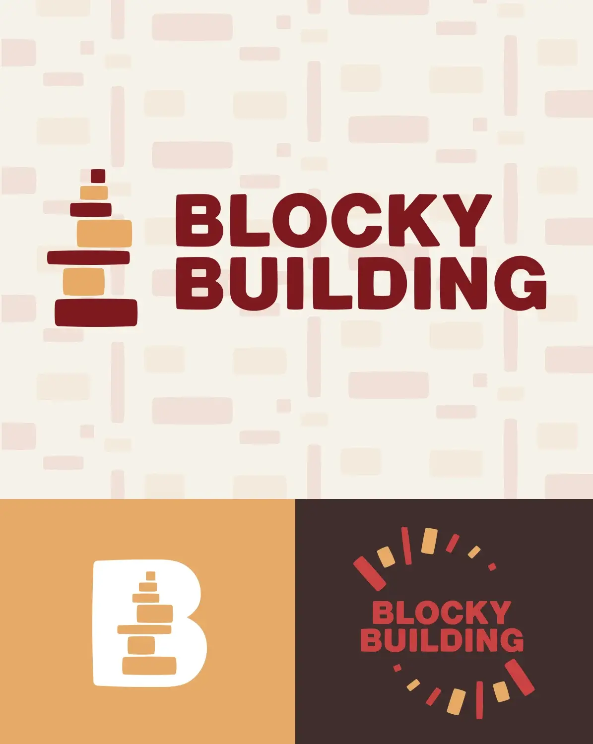 Ensemble de logo réalisés par By Your Side Design pour Blocky Building