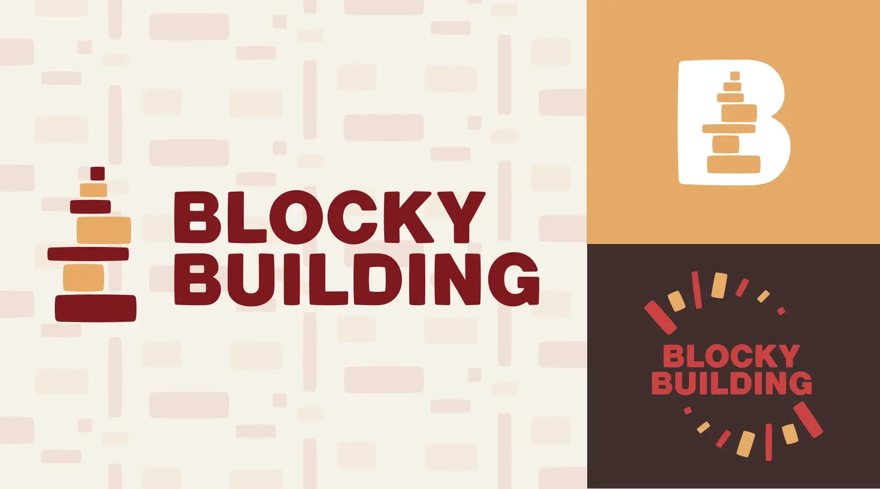Ensemble de logo réalisés par By Your Side Design pour Blocky Building